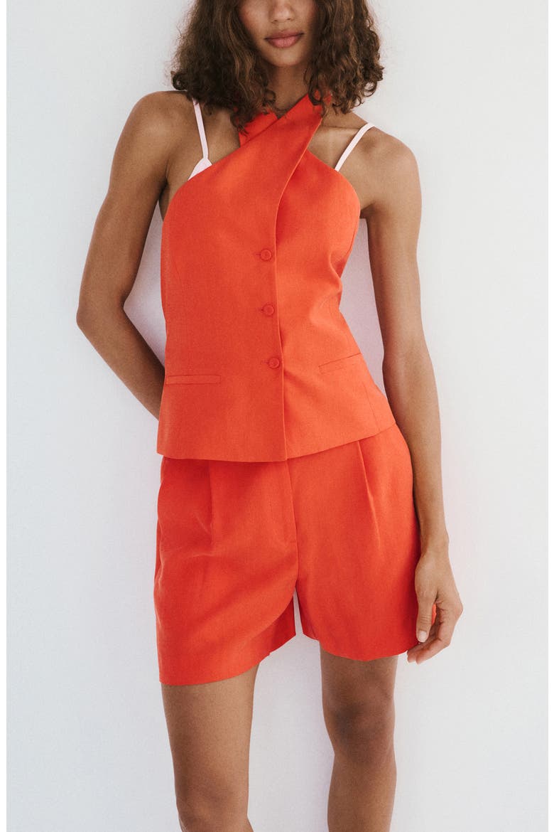 Pleated Shorts, Alternate, color, CLEMENTINE