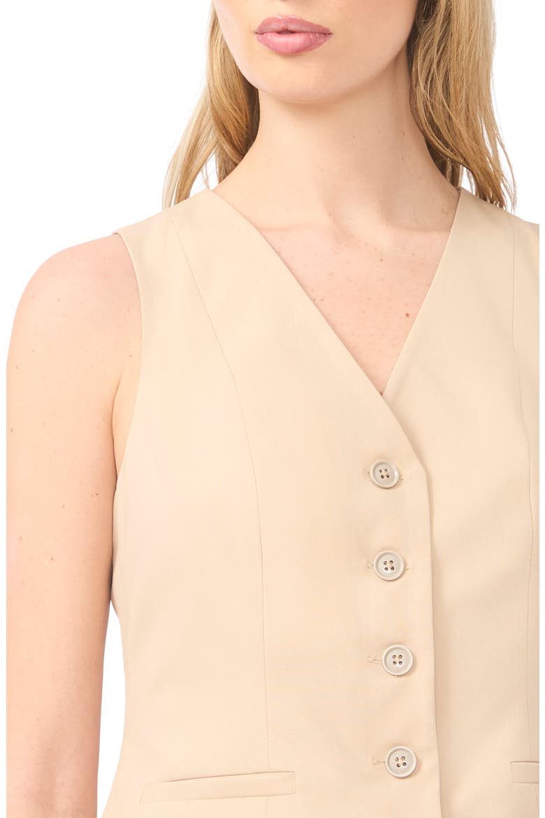 Vest Pleated Dress, Alternate, color, NOMAD CAMEL