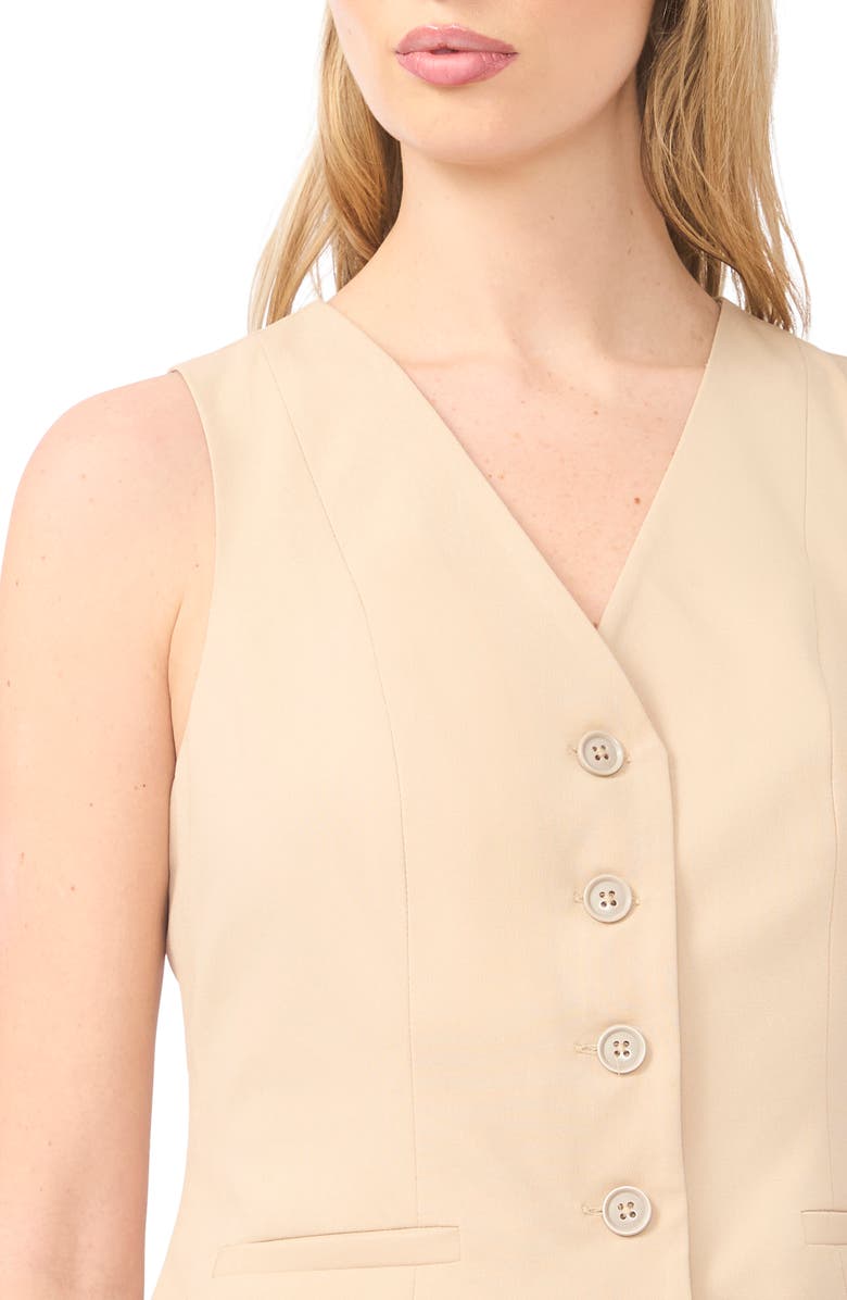 Halogen<sup>®</sup> Vest Pleated Dress, Alternate, color, Nomad Camel