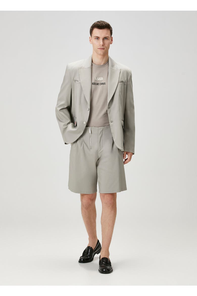 Cotton Zip Detail Woven Blazer, Alternate, color, beige