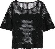 KOBI HALPERIN Magnolia Open Stitch Cotton Top