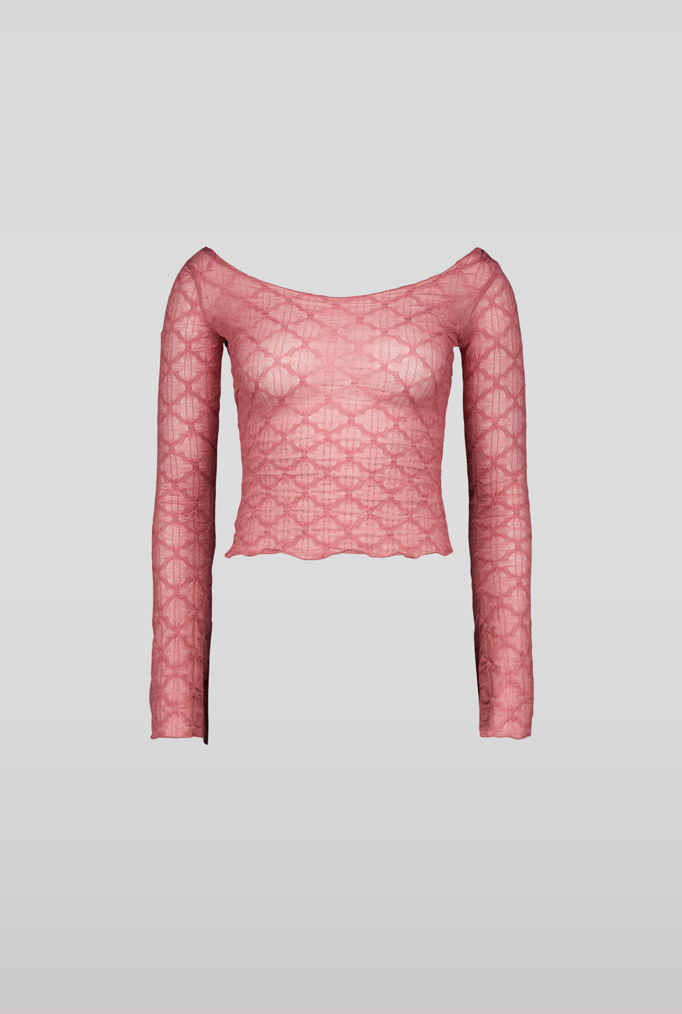 SAEMDI Crinkled Jersey Top in Dusty Rose 