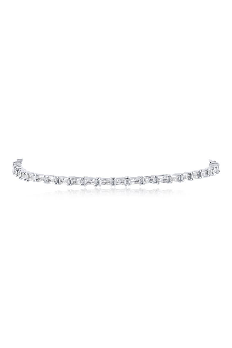Baguette Cubic Zirconia Bracelet, Main, color, RHODIUM PLATED BRASS
