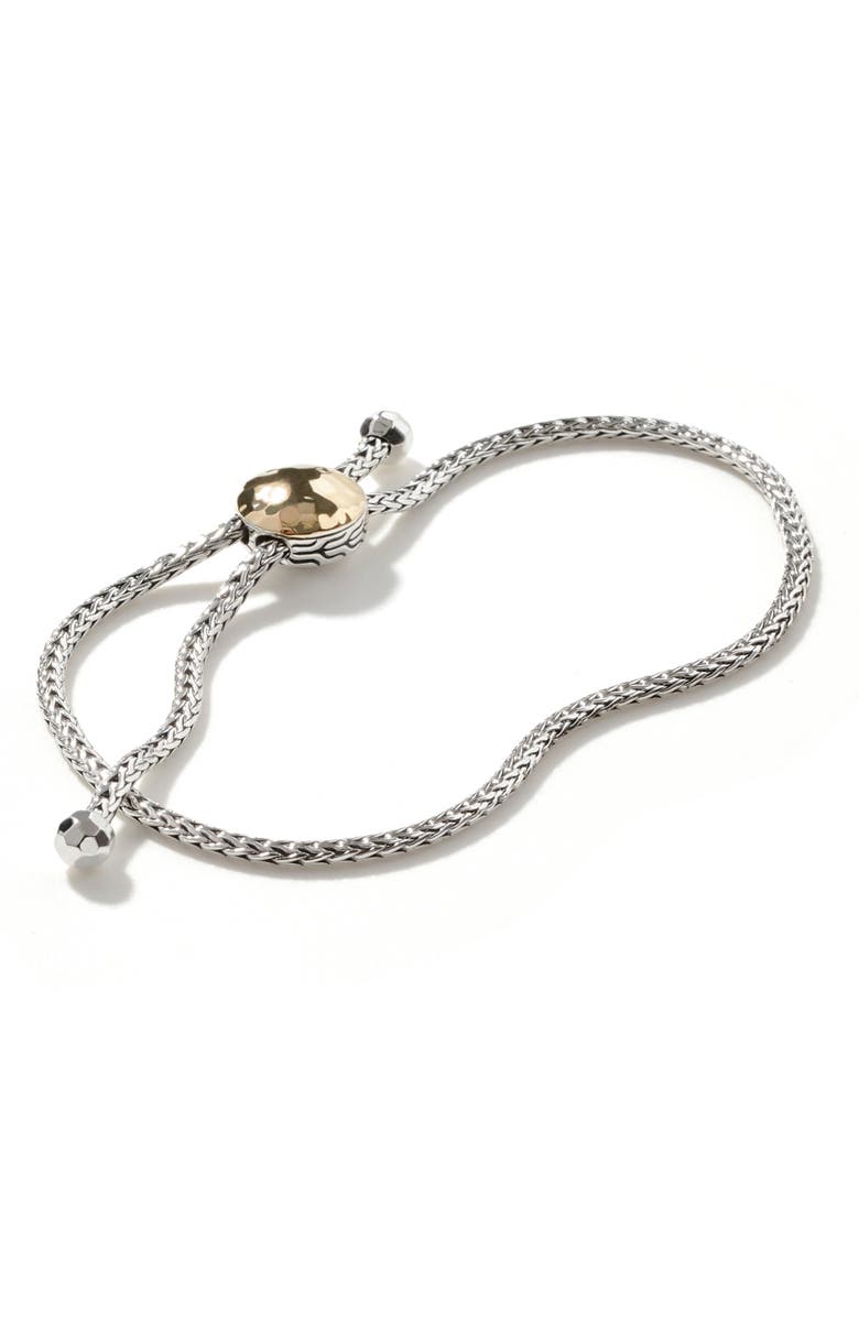 John Hardy Palu Sterling Silver & 18K Gold Adjustable Slide Bracelet, Alternate, color, Silver/ Gold