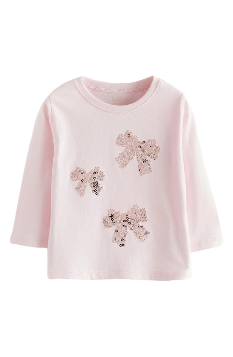 NEXT Kids' Sequin Bow T-Shirt, Main, color, 