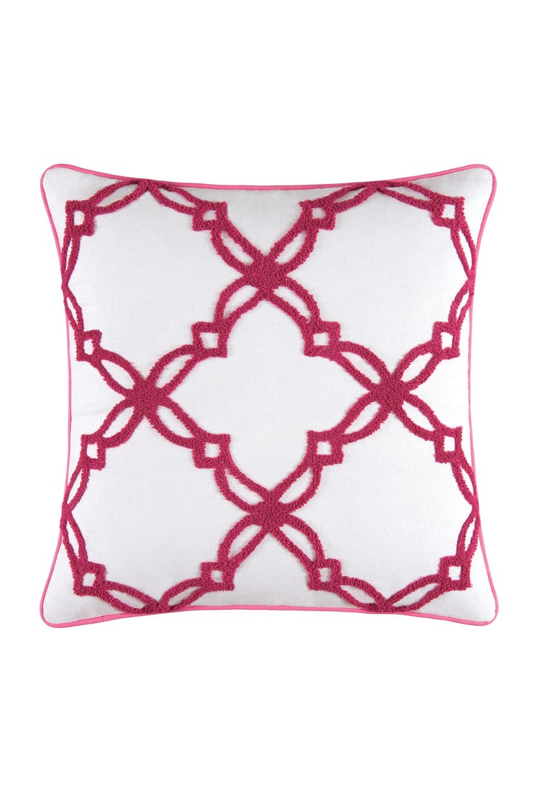 Kendall Geo Tufted Pillow, 18" x 18", Main, color, Pink