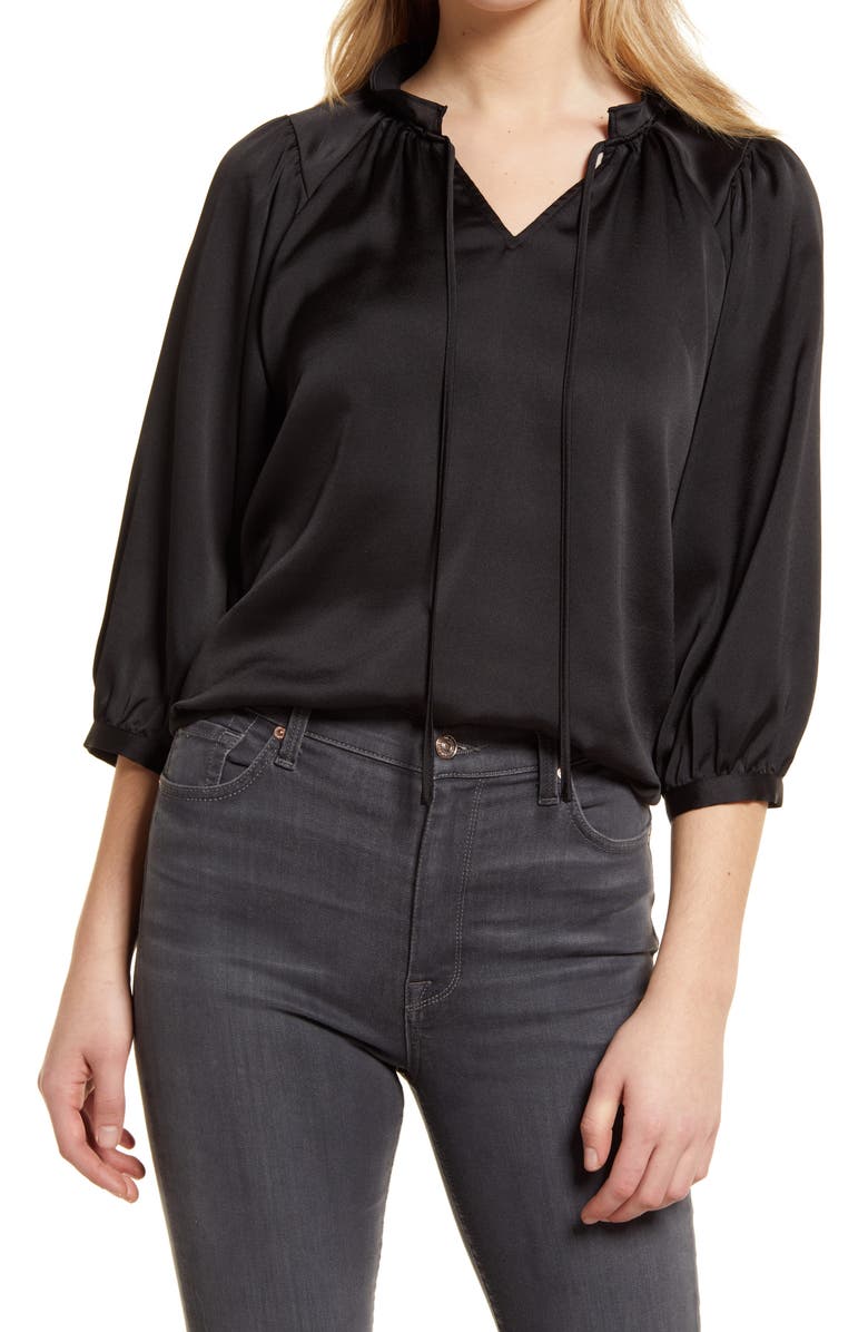 Vince Camuto Split Neck Blouse, Main, color, 
