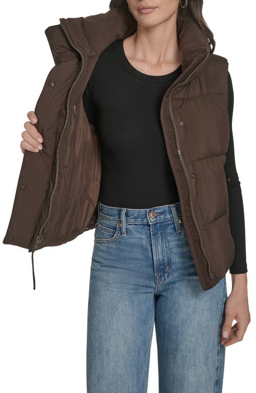 Levi's Quilted Puffer Vest In Brown