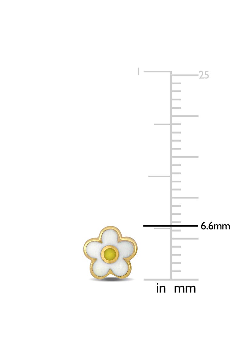 Julianna B. Kids Enamel Stud Earrings 14K, Alternate, color, White Flower