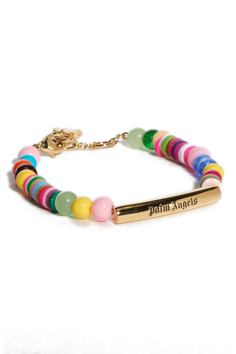 Beaded Logo Bracelet, Main, color, MULTICOLOR GOLD