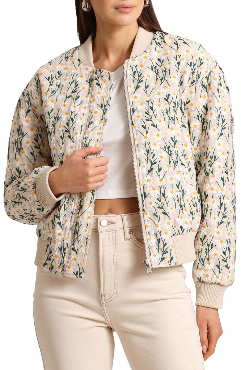 Avec Les Filles Embroidered Oversize Bomber Jacket, Alternate, color,