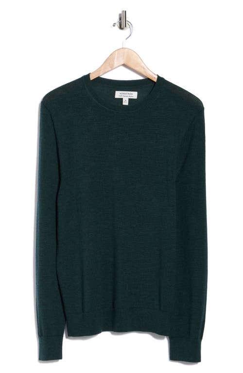 Nordstrom Washable Merino Wool Crewneck Sweater In Green