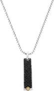 EFFY Men's Sterling Silver & 18K Gold Black Sapphire Pendant Necklace