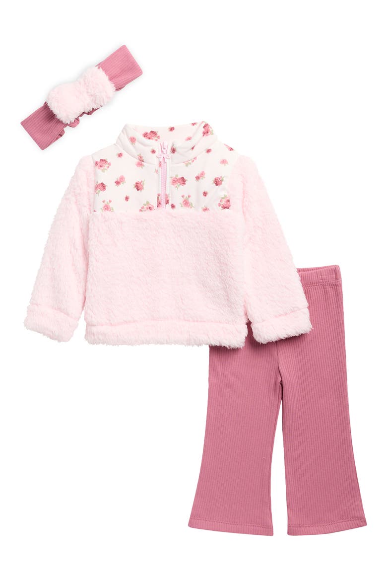 3-Piece High-Pile Fleece Pullover, Leggings & Headband Set, Main, color, BALLERINA