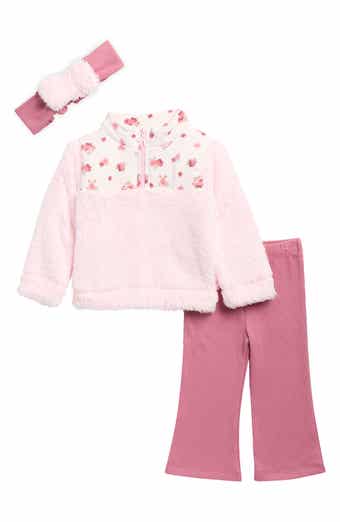 3-Piece High-Pile Fleece Pullover, Leggings & Headband Set