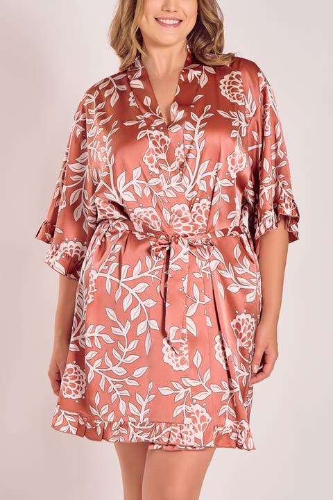 Floral Satin Robe