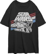 Star Wars Junior's Monochrome 77 Logo Short Sleeve Oversized T-Shirt