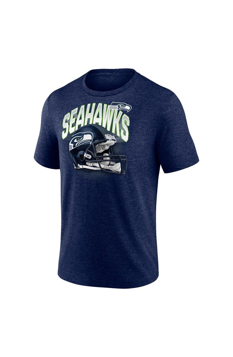 FANATICS Men's Fanatics Branded Heathered College Navy Seattle Seahawks End Around Tri-Blend T-Shirt, Alternate, color,