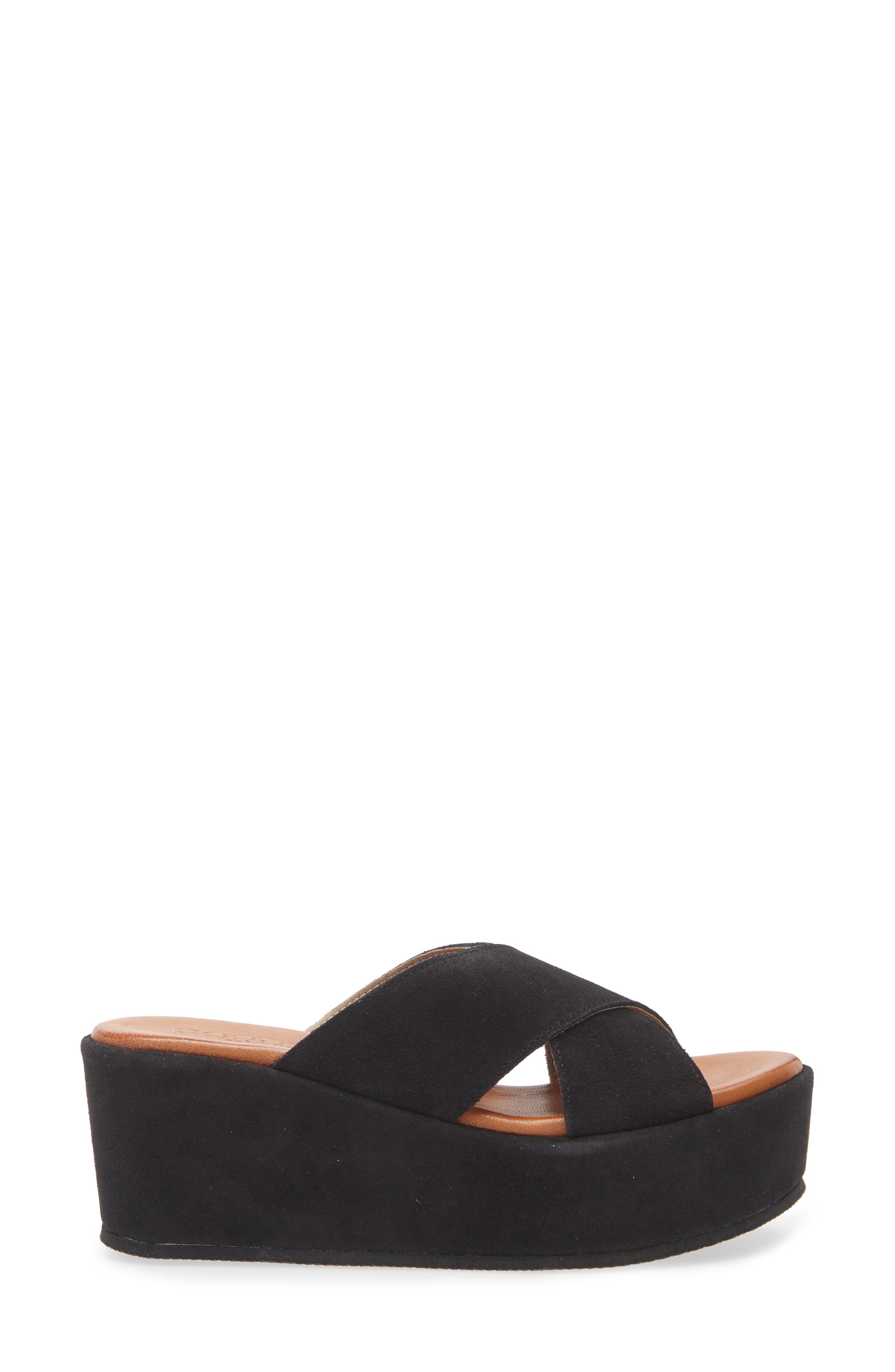 Cordani Bella Platform Wedge Slide Sandal, Alternate, color, Black Suede