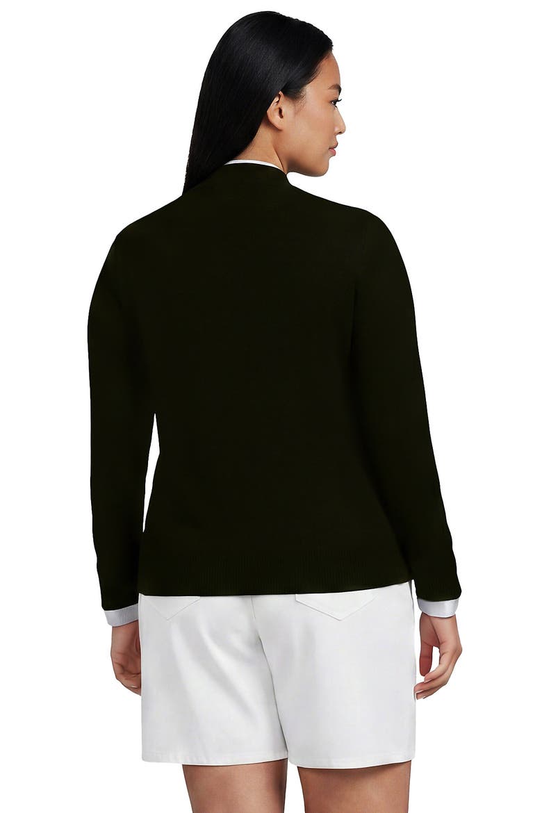 Plus Size Double Trim Cotton V-neck Cardigan Sweater, Alternate, color, Black/White