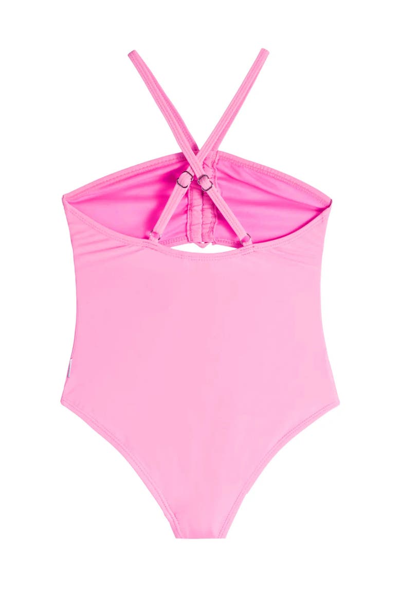 Rosette Halter One Piece Swimsuit, Alternate, color, Angel Pink