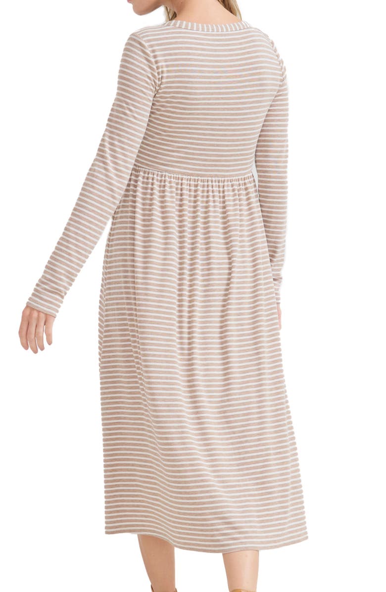 HATCH Collection The Softest Rib Stripe Nursing Dress, Alternate, color, Biscotti/Ivory Stripe
