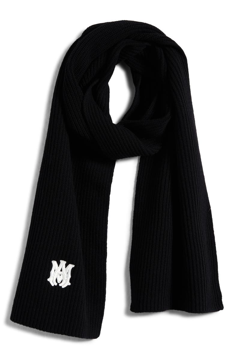AMIRI MA Wool Scarf, Main, color, Black
