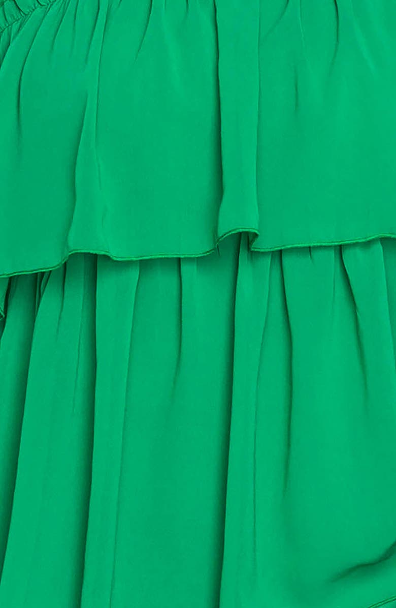 BUXOM COUTURE Tiered Long Sleeve Minidress, Alternate, color, Green