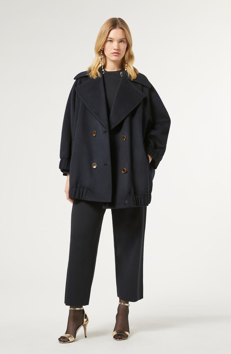 Marina Rinaldi Double Face Virgin Wool Coat, Alternate, color,