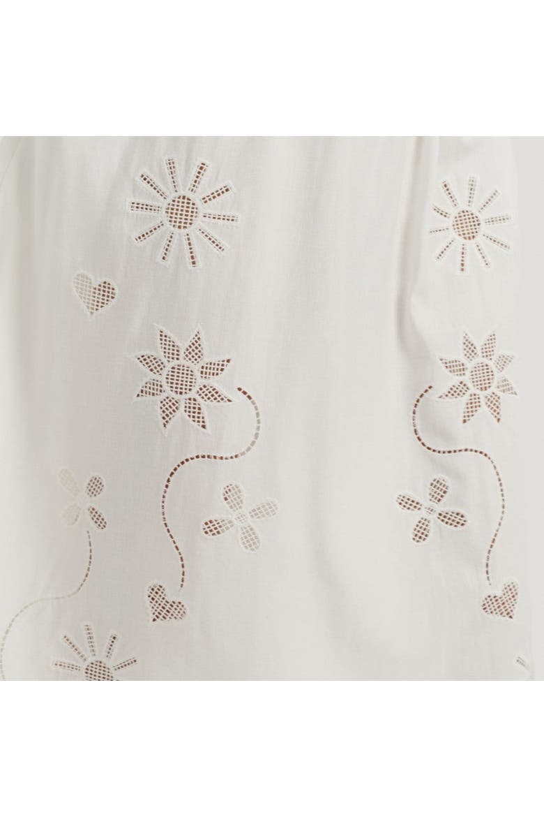 Sienna Linen-Blend Broderie Summer Dress, Alternate, color, Cream