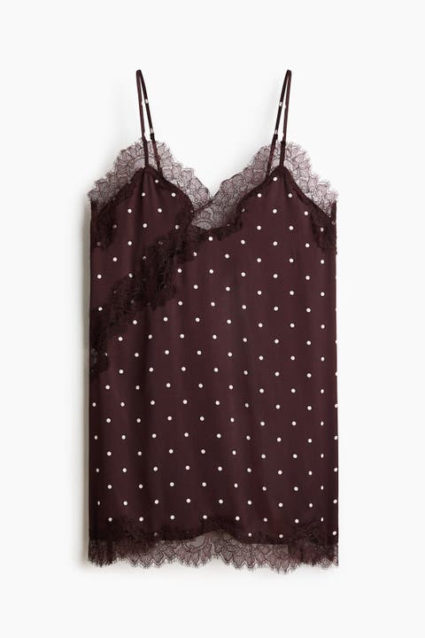 Lace-trimmed Satin Nightslip