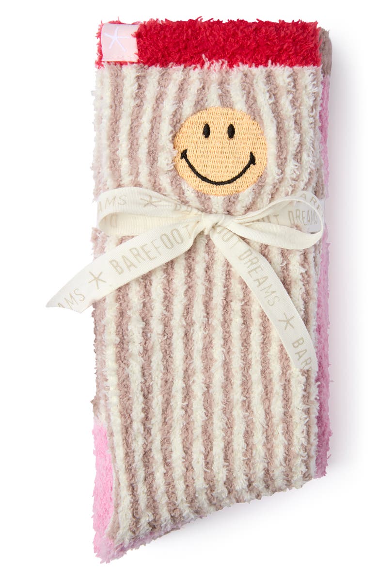 Barefoot Dreams<sup>®</sup> CozyChic<sup>®</sup> Smiley Assorted 2-Pack Ribbed Crew Socks, Alternate, color, 
