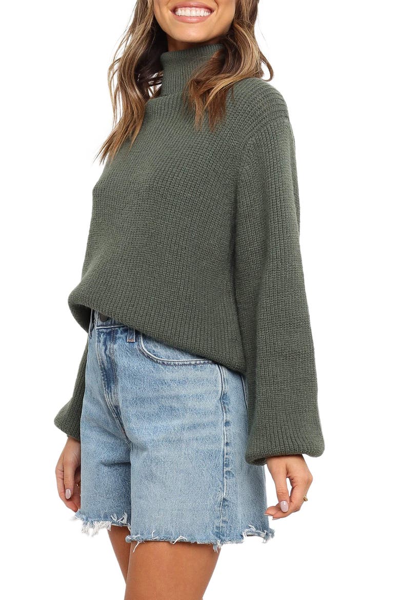 Freddie Turtleneck Sweater, Alternate, color, GREEN