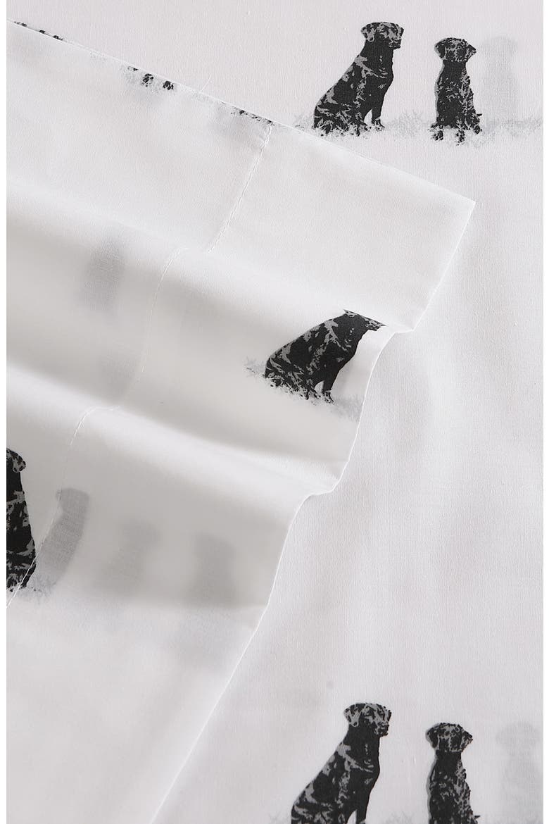 Labrador Fields 200 Thread Count 100% Cotton Percale Sheet Set, Alternate, color, WHITE