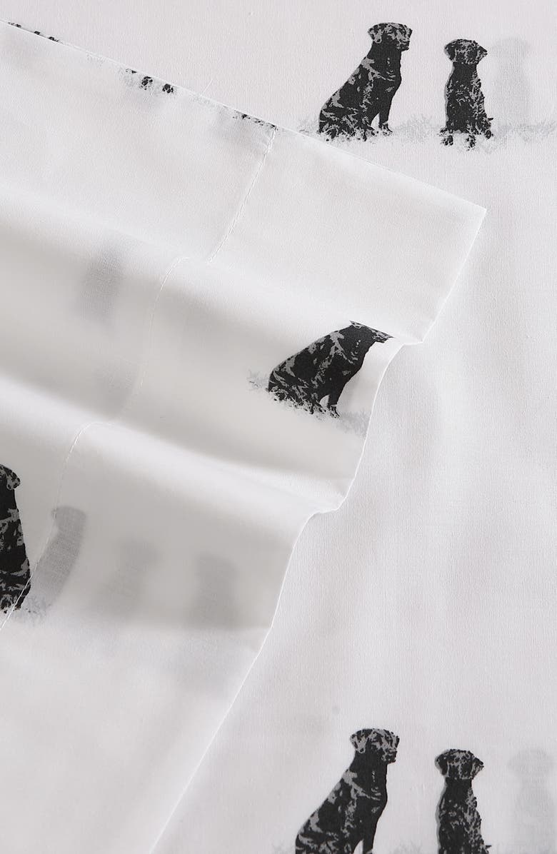 Eddie Bauer Labrador Fields 200 Thread Count 100% Cotton Percale Sheet Set, Alternate, color, White