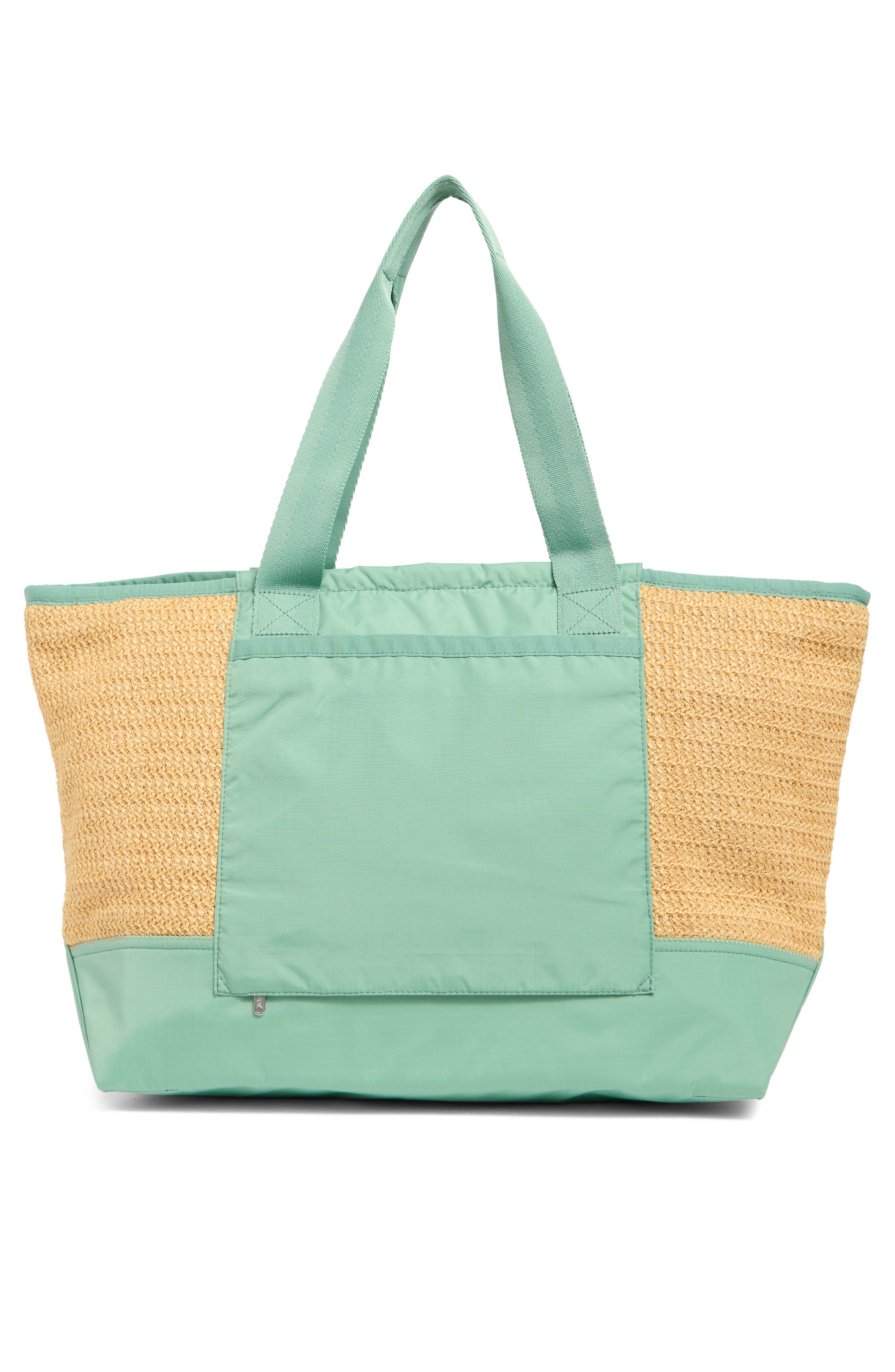 LeSportsac Raffia East/West Tote Bag, Alternate, color, Sage Green Raffia