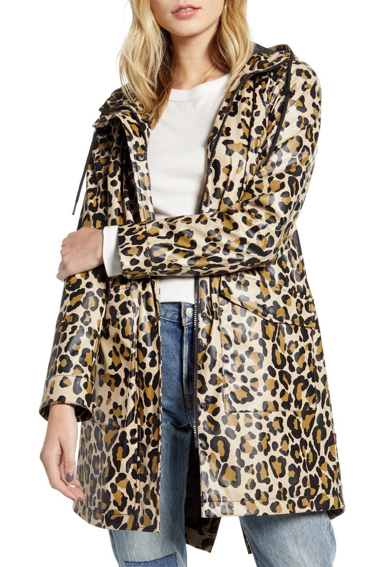 Levi's® Water Repellent Lightweight Hooded Parka, Main, color, LEOPARD