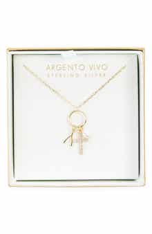 ARGENTO VIVO Dainty Cross Charm Necklace