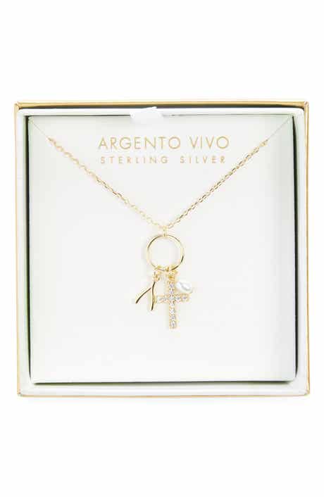 ARGENTO VIVO Dainty Cross Charm Necklace