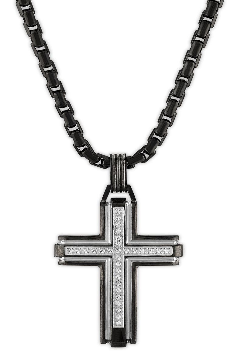 Esquire Diamond Cross Pendant Necklace - 0.34 ctw., Main, color,