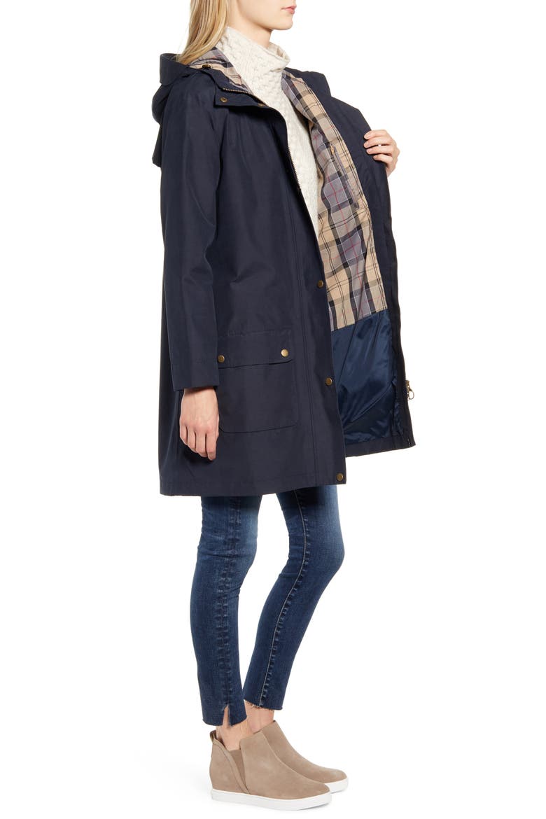 Overcast Waterproof Raincoat with Hood, Alternate, color, NAVY