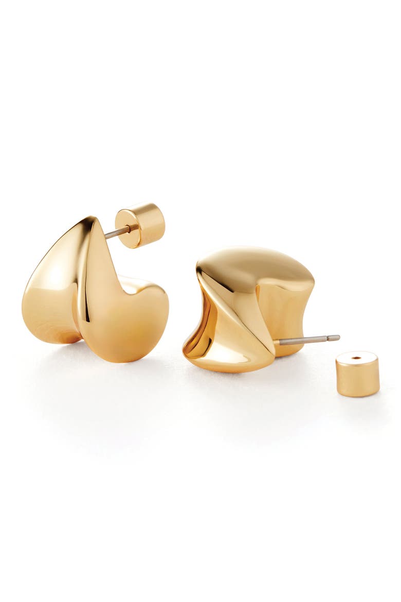 Small Paige Puff Earrings, Alternate, color, HIGH POLISH GOLD