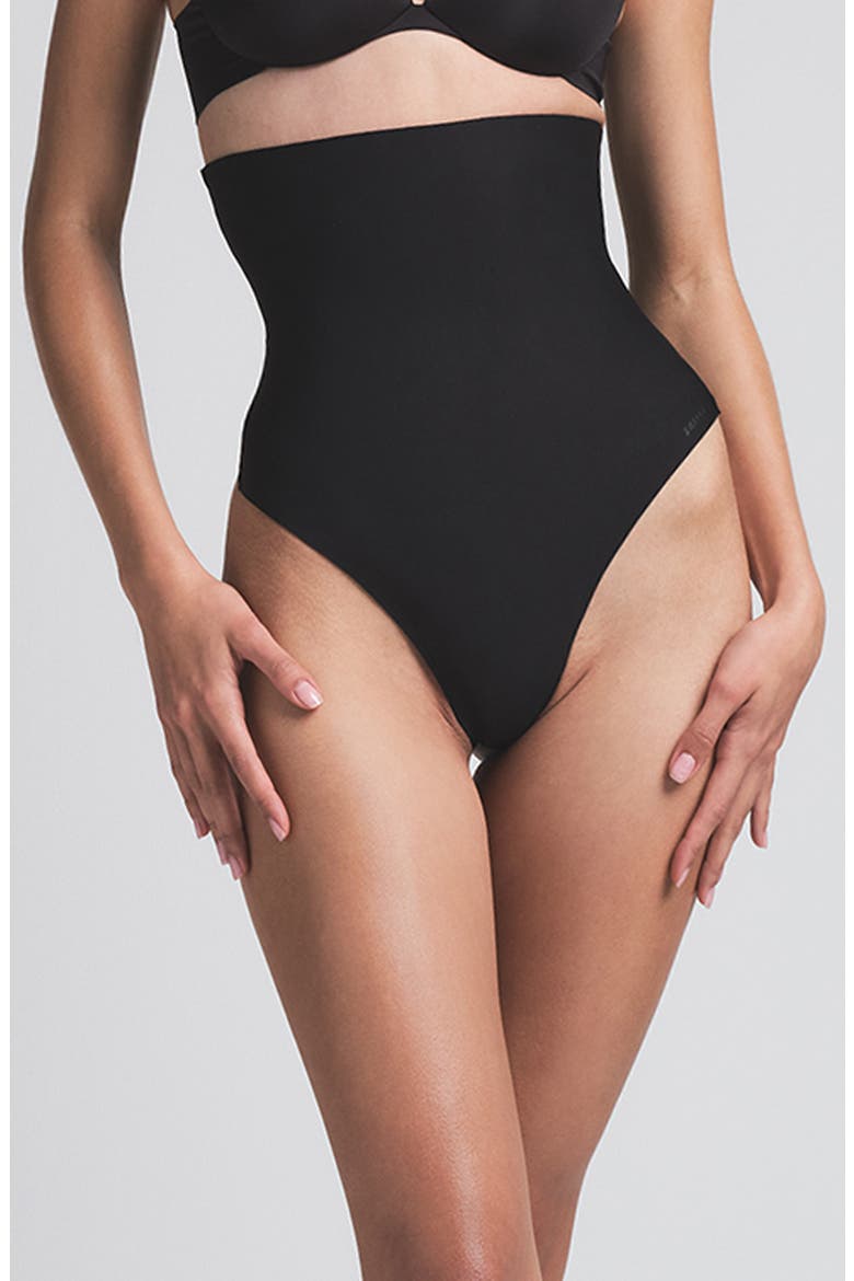 Body Core Sculpt High Waist Thong, Main, color, ONYX
