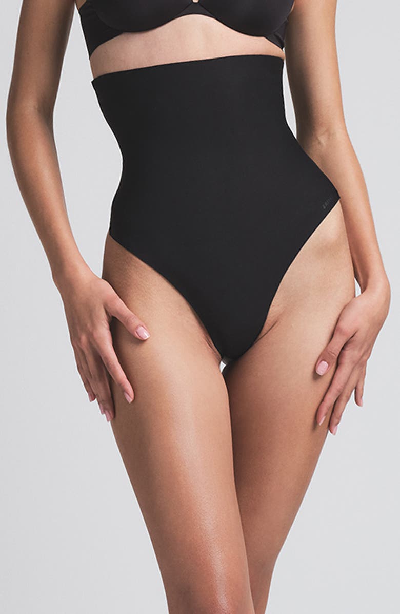 SKIMS Body Core Sculpt High Waist Thong, Main, color, Onyx