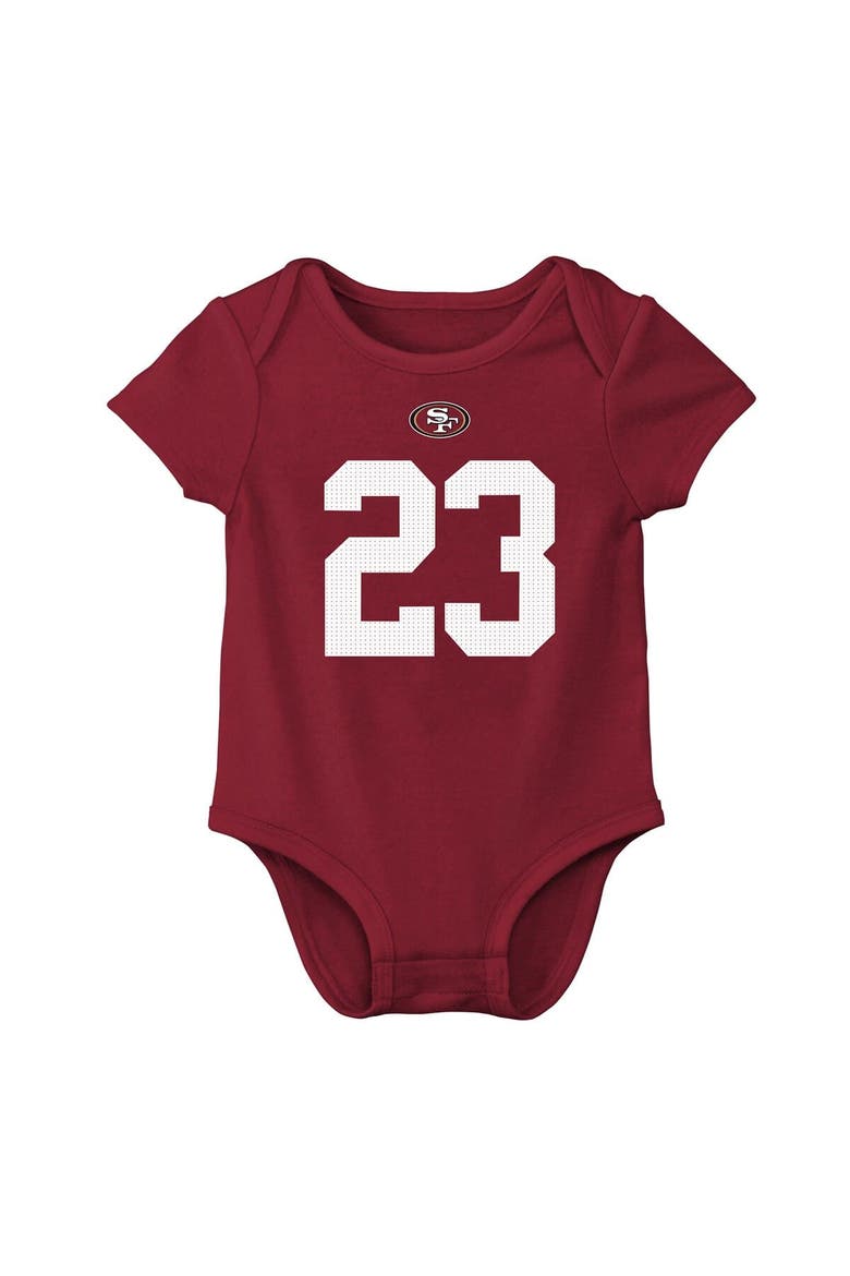 Newborn & Infant Nike Christian McCaffrey Scarlet San Francisco 49ers Player Name & Number Bodysuit, Alternate, color, Scarlet