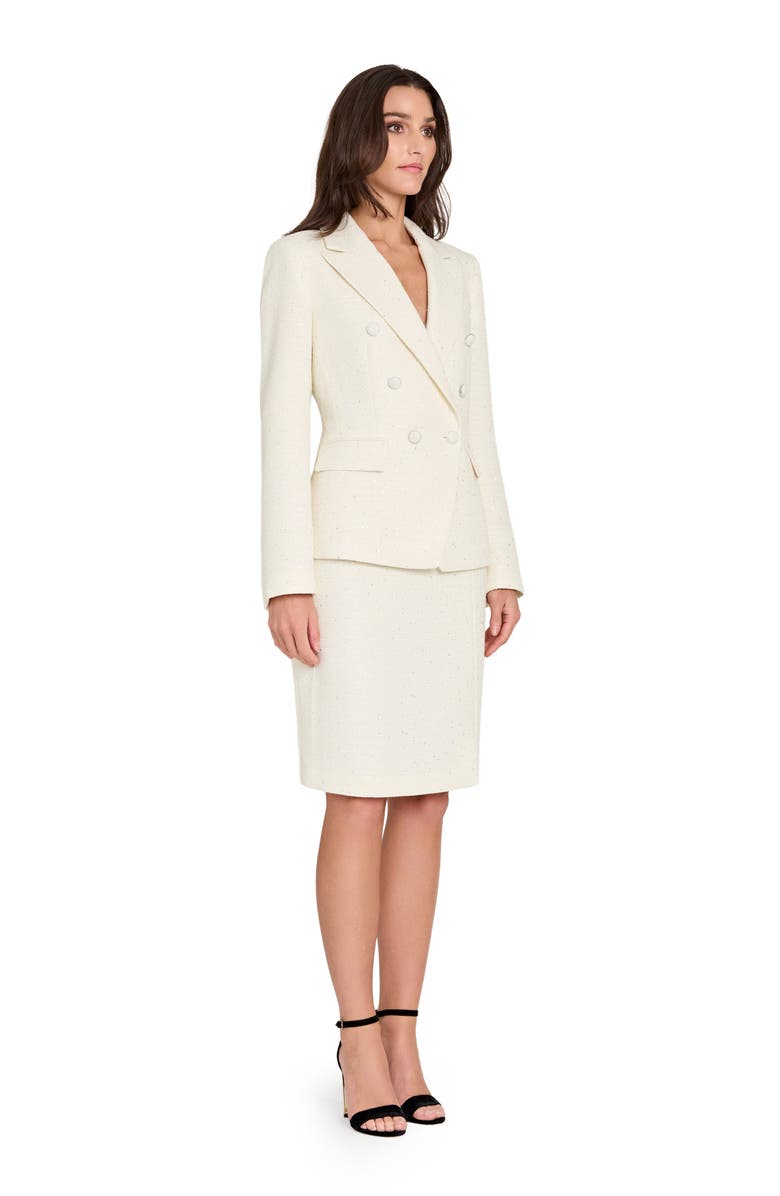 Tahari ASL Bouclé Pencil Skirt, Alternate, color, Vanilla