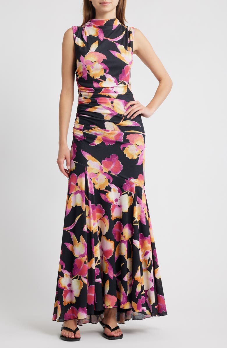 Rails Cosmos Print Ruched Maxi Dress, Main, color,