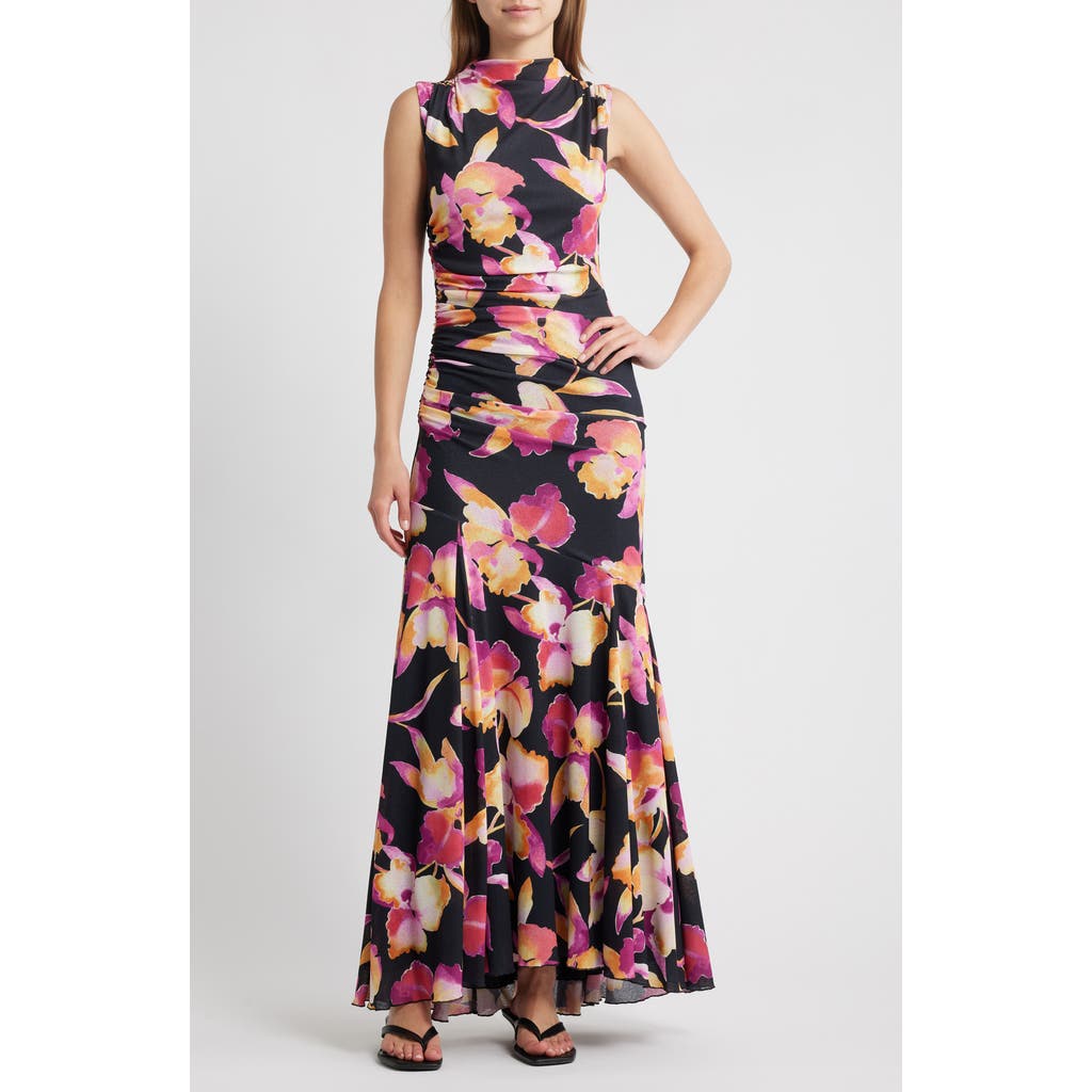 Rails Cosmos Print Ruched Maxi Dress In Multi