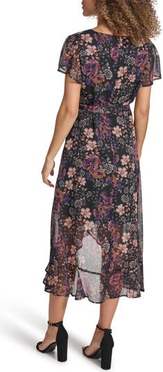 Metallic Chiffon Dress