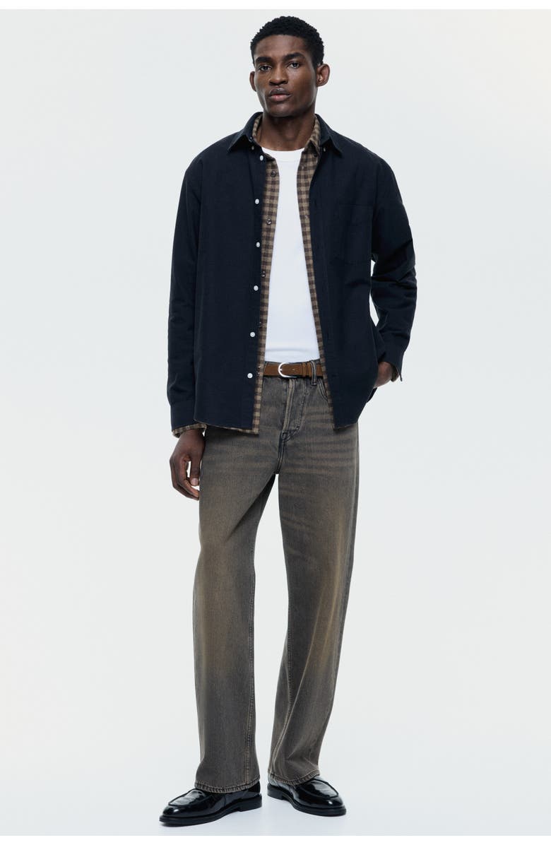 H&M Regular fit oxford shirt, Alternate, color, Black